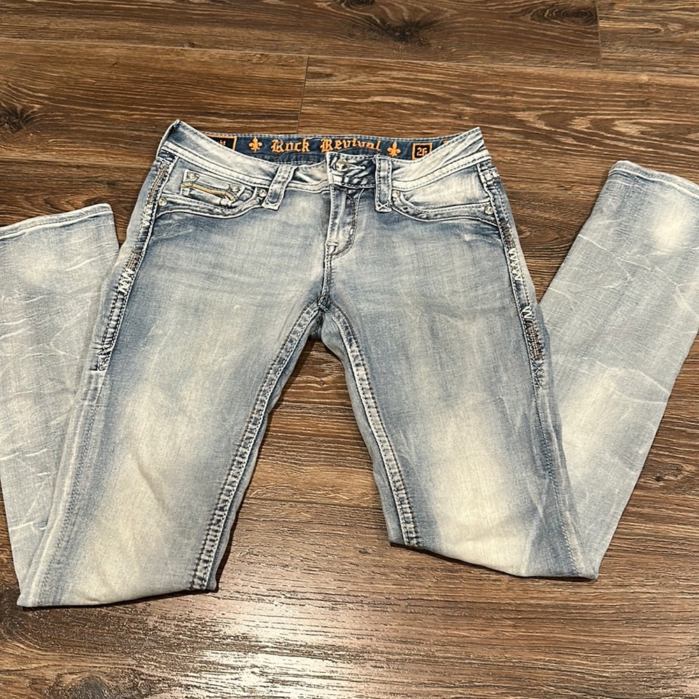 Rock Revival Light Blue Straight Leg Jeans